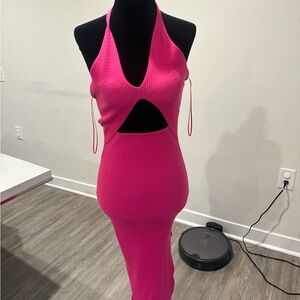 Emory Park Vibrant Pink Cutout Maxi Dress